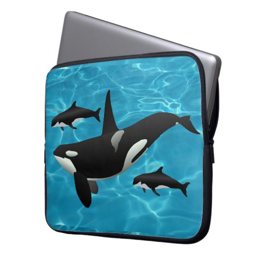 Orca Whales Laptopschutzhülle (Vorderseite Links)