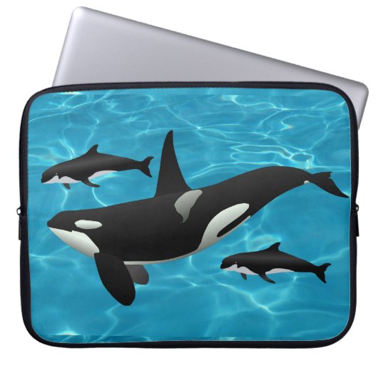Orca Whales Laptopschutzhülle (Vorderseite)
