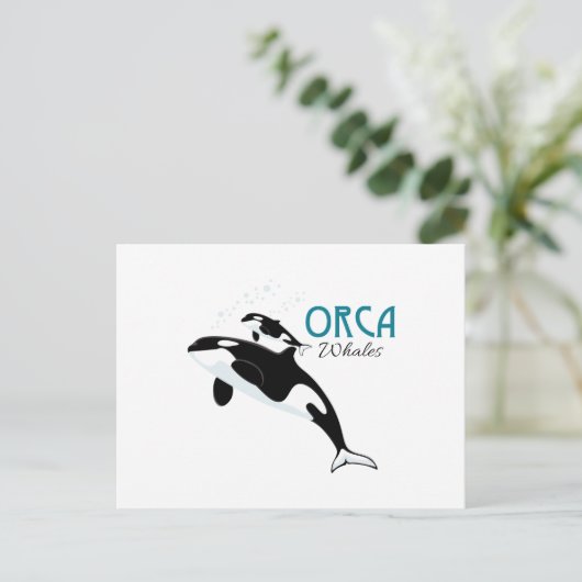 Orca Whales Postkarte (Stehend Vorderseite)