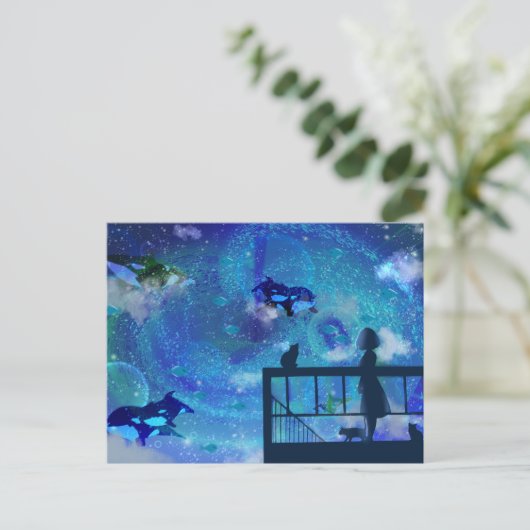 Orca Whales Postkarte (Stehend Vorderseite)