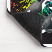 Orca Whales Watercolor Splash Black Mousepad (Ecke)