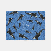 Orca Wild Killer Whale Pod | Personalisiert Fleecedecke (Vorderseite (Horizontal))