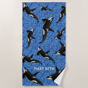 Orca Wild Personalisierter Killerwal Strandtuch
