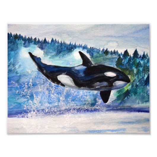 Orca Wildlife Aquarell Foto (Vorne)