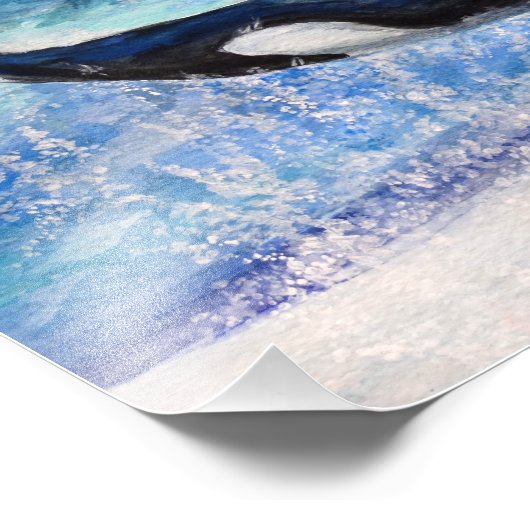Orca Wildlife Aquarell Foto (Ecke)
