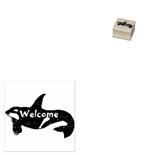 Orca Willkommen Gummistempel (Stempel)