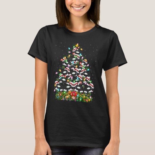 Orca Xmas Lights Santa Orca Christmas Tree T-Shirt (Vorderseite)
