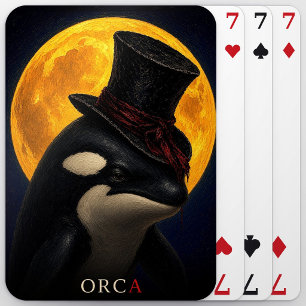 Orca Zylinderhut Gothic Surreal Spielkarten