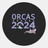 Orcas 2024 runder aufkleber (Vorderseite)