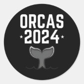 Orcas 2024 runder aufkleber (Vorderseite)