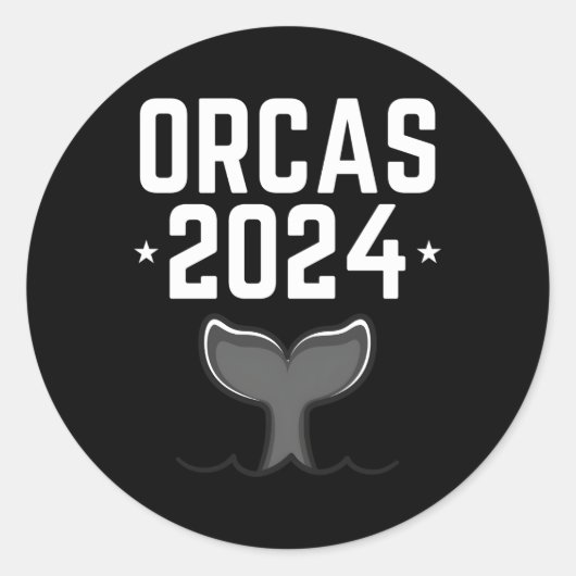 Orcas 2024 runder aufkleber (Vorderseite)