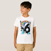 Orcas 6 Birthday Boy & Orca Killer Wal als Party T-Shirt (Vorne ganz)