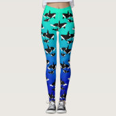 Orcas auf Ombre Blue Green - Leggings (Vorderseite)