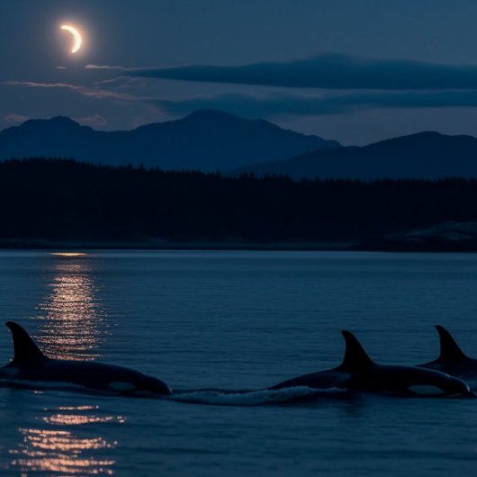 Orcas bei Nacht - Killer Whale Jigsaw Puzzle