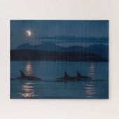 Orcas bei Nacht - Killer Whale Jigsaw Puzzle (Horizontal)