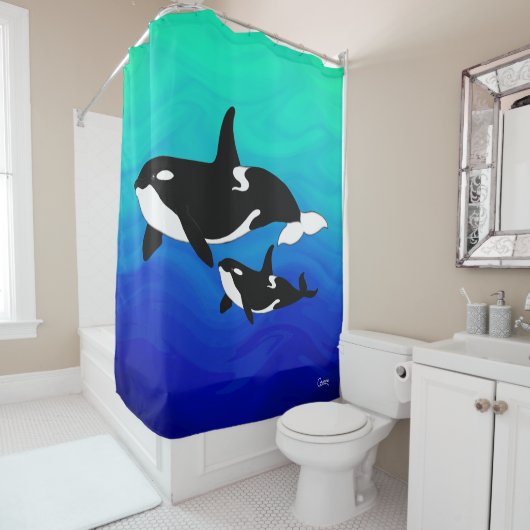 Orcas - Duschvorhang (Beispiel)
