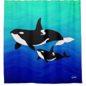 Orcas - Duschvorhang (Vorderseite)