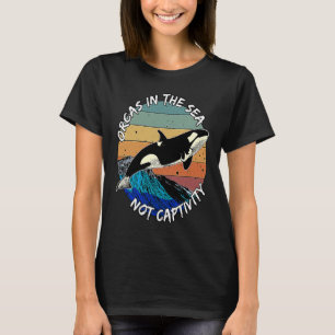 Orcas im Meer, nicht gefangene Tiere sollten F T-Shirt