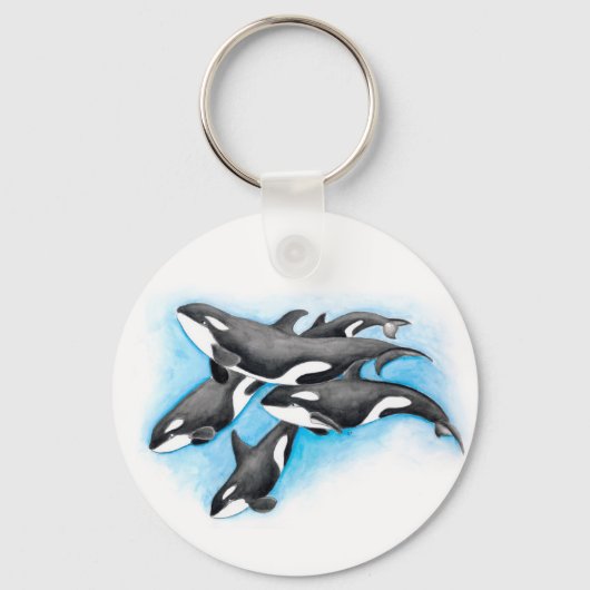 Orcas in blau schlüsselanhänger (Vorderseite)