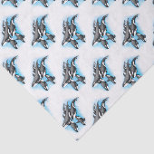 Orcas in blau seidenpapier (Ausschnitt)