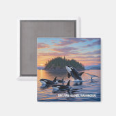 Orcas in Washington san juan Inseln reisen Magnet (Vorderseite/Rückseite)