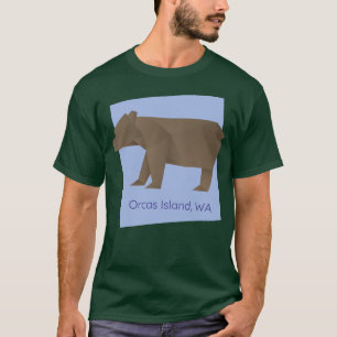 Orcas Island Brown Origami Bear Abstrakt Geometric T-Shirt