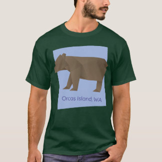 Orcas Island Brown Origami Bear Abstrakt Geometric T-Shirt