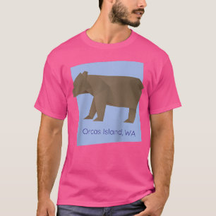 Orcas Island Brown Origami Bear Abstrakt Geometric T-Shirt