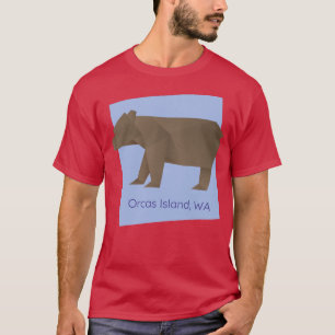 Orcas Island Brown Origami Bear Abstrakt Geometric T-Shirt