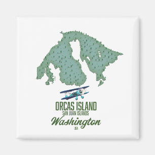 Orcas Island, Washington, USA Karte Magnet