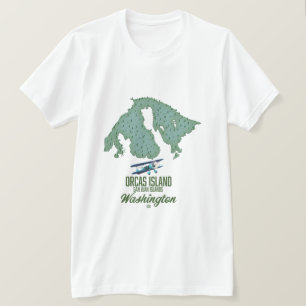 Orcas Island, Washington, USA Karte T-Shirt