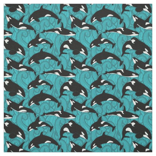 Orcas Killer Wale im Ozean Gemustert Stoff (Muster)