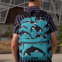 Orcas Killer Whales Aquamarin Blue Personalisiert