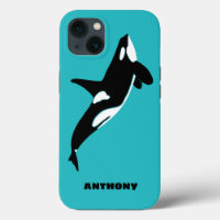 Orcas Killer Whales Aquamarin Blue Personalisiert