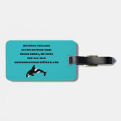 Orcas Killer Whales Aquamarin Blue Personalisiert Gepäckanhänger (Rückseite horizontal)