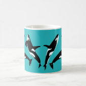 Orcas Killer Whales Aquamarin Blue Personalisiert Kaffeetasse (Mittel)