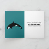 Orcas Killer Whales Aquamarin Blue Personalisiert Karte (Innenseite)