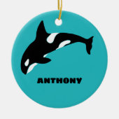 Orcas Killer Whales Aquamarin Blue Personalisiert Keramik Ornament (Vorne)
