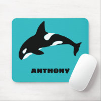 Orcas Killer Whales Aquamarin Blue Personalisiert