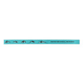 Orcas Killer Whales Aquamarin Blue Personalisiert Satinband (Vorderseite)