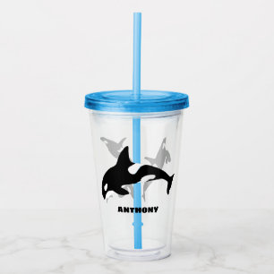 Orcas Killer Whales Personalisierte Reise Cup Acryltrinkbecher