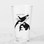 Orcas, Killerwale Personalisiert Glas (Rückseite)