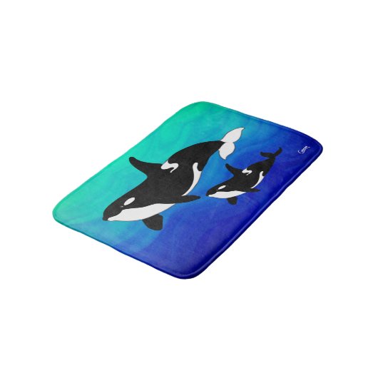Orcas - kleine Badematte (Schrägansicht)