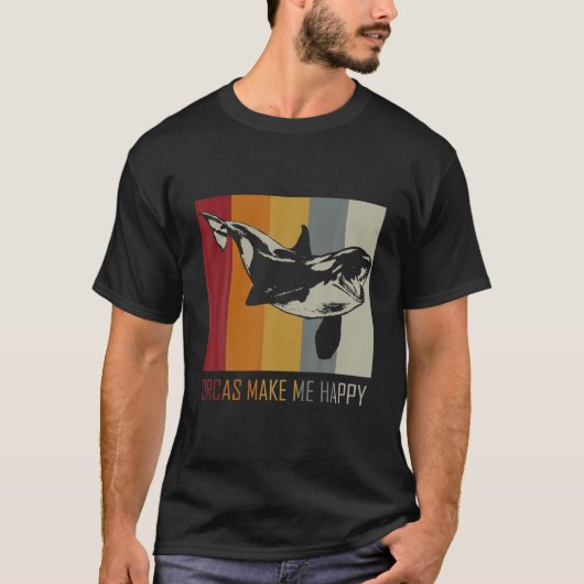 Orcas machen mich glücklich Killer Whale T-Shirt (Vorderseite)