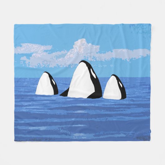 Orcas Medium Fleece Blanket (Vorderseite (Horizontal))