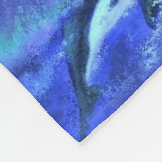 Orcas on Full Moon - Kunst Zeichnend Fleecedecke (Ecke)