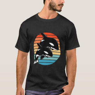 Orcas Retro Sonnenuntergang T-Shirt