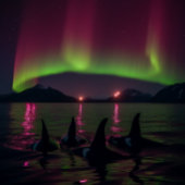 Orcas Swim in Lila Aurora - Killerwal Puzzle