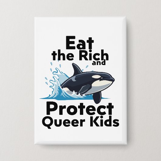 Orcas und queere Kinder Button (Vorderseite)