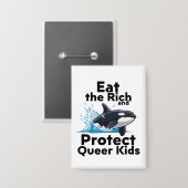 Orcas und queere Kinder Button (Vorderseite/Rückseite)